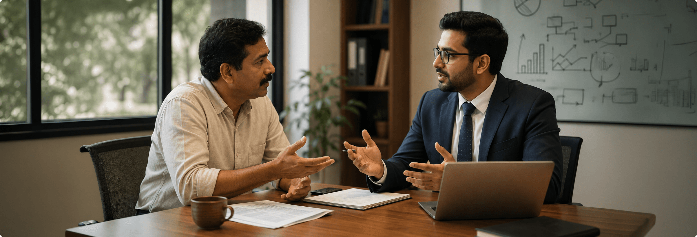 Capitaire founders in a client advisory meeting